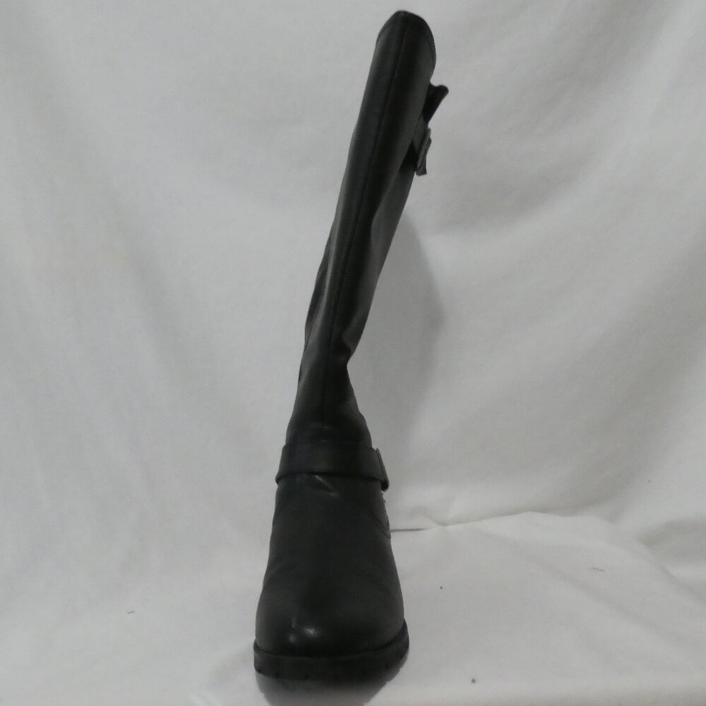 TAXI | size 10 | Classic Black Knee-High Boots | Zipper and Buckle | Lined - Picture 11 of 12